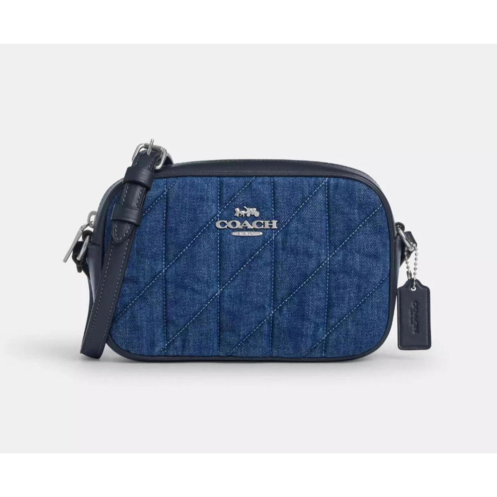 Coach Mini Jamie Camera Bag With Quilting Silver/Denim $328 - Picture 10 of 11